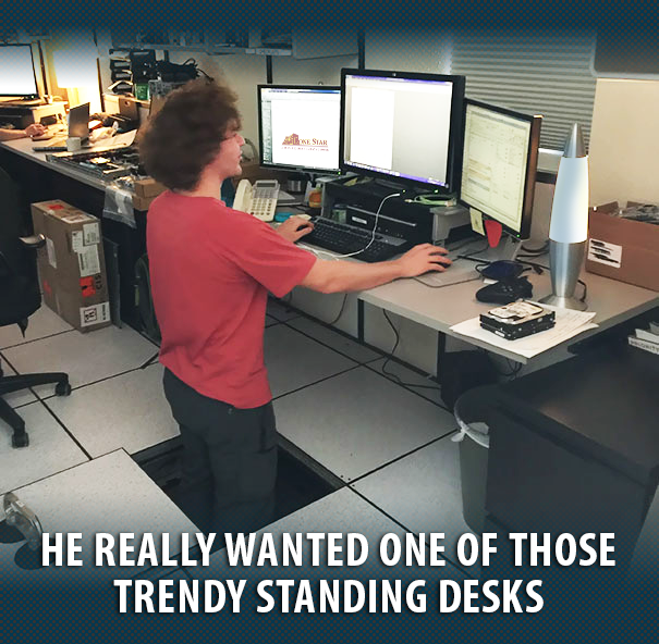 standing desk pit office space